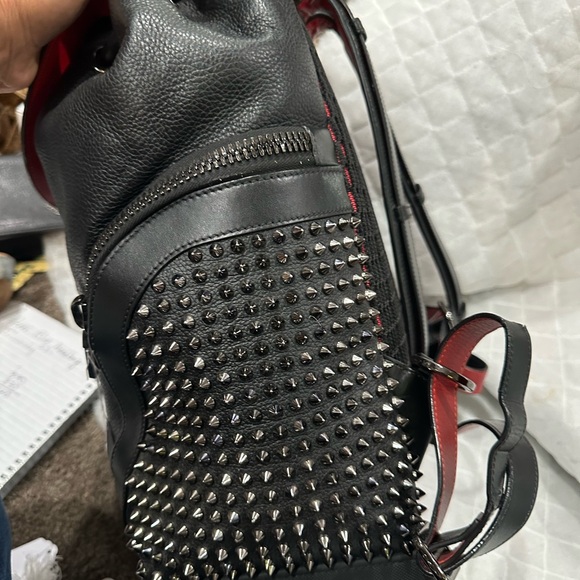 Christian Louboutin Black Studded Backpack with Red Accents main image 8